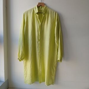 CP Shades Oversized Shirt Dress Neon Linen Women's Small